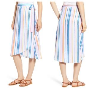 BP NWOT Stripe Midi Wrap Skirt